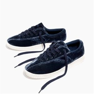 Madewell Navy Velvet Sneakers